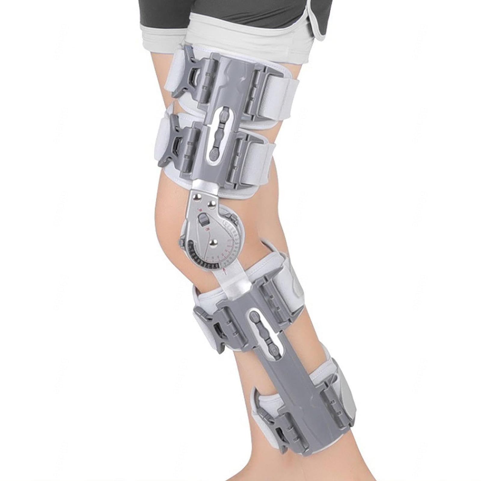Regulowany stabilizator na kolano Unisex, stabilizuje regenerację urazów, orteza kolana rozmiar regulacji kąta, wspomaga regenerację złamania nogi stabilizator