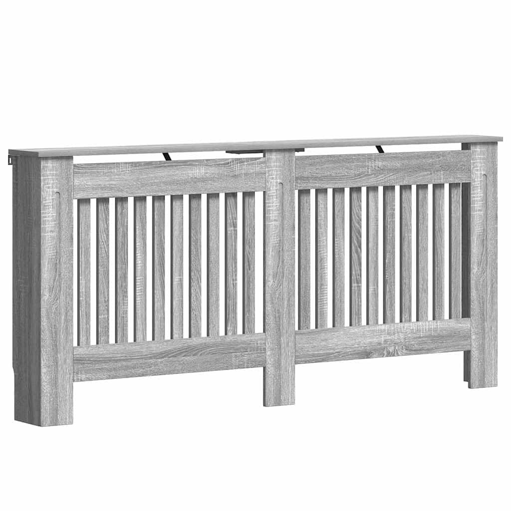 Vidaxl Grey Radiator Cover Sonoma 172 X 19 X 81.5 Cm Engineered Wood, Modern Rectangular Radiator Cover, Decorative Heat Shield, Engineered Wood Decor, Child Safety Design For Home Heating