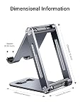 UGREEN Cell Phone Stand for Desk, Foldable Adjustable Aluminum Phone Stand Desktop Compatible for iPhone 16 15 14 13 12 Pro Max, iPhone X SE XS XR 8 Plus, Galaxy Note20 S20 S10 and More Devices, Grey