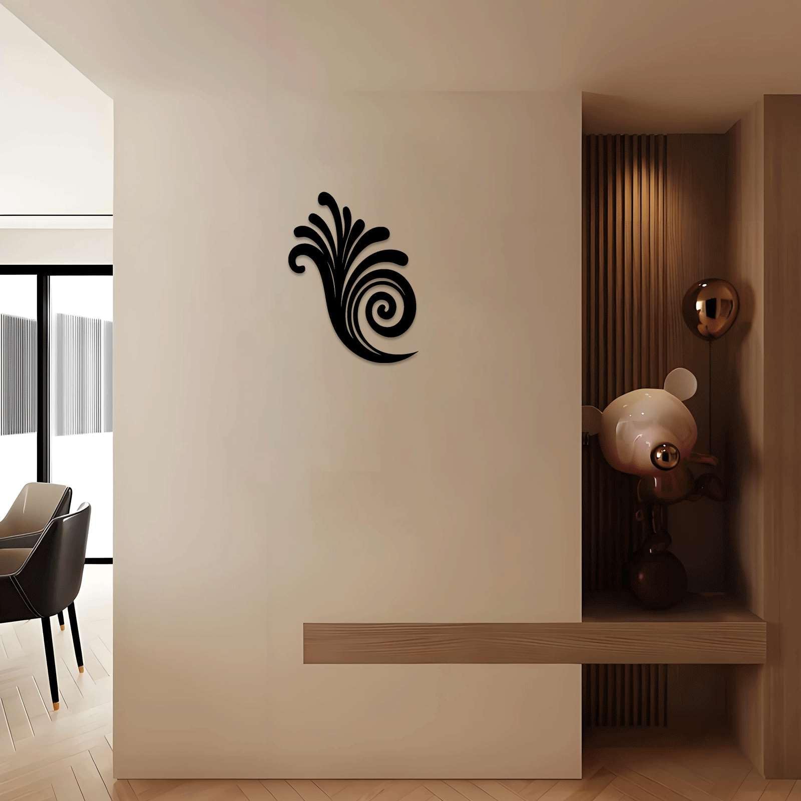 Placa de metal para decoración de pared, diseño floral, 61 cm | Placa de metal para decoración de pared, diseño floral
