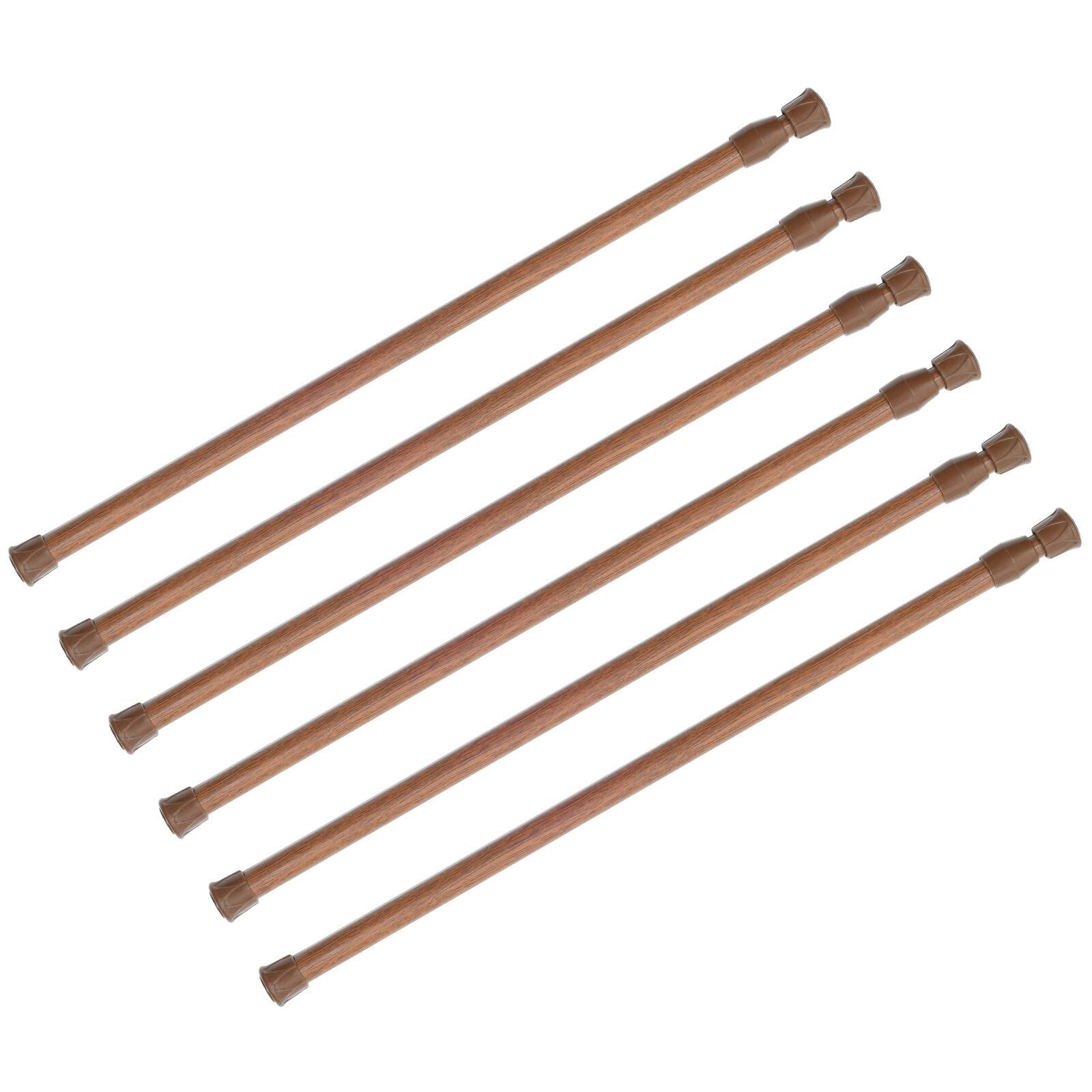 KXLife Gardinenstange mit Federspannung, für Fenster, 71,1 bis 121,9 cm, Eiche, 6 Stück