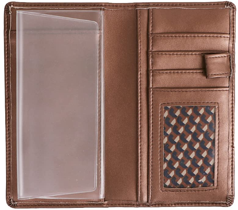 Sanlykate Leather Checkbook Cover for Men and Women, Check Book Case Card Holder with Free Divider, Standard Register Duplicate Checks with pen