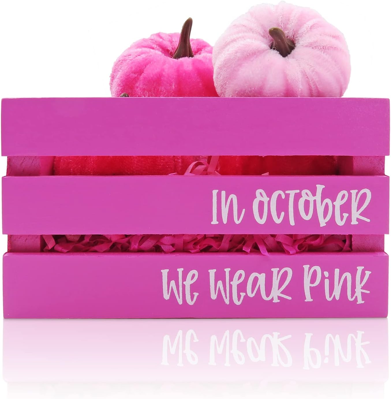 Amazon.com: Breast Cancer Tiered Tray Decor Pink Ribbon Mini Crate in ...