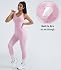 OMKAGI 2 Piece Workout Sets for Women Padded Workout Tops Booty Leggings with Pockets Gym Sets