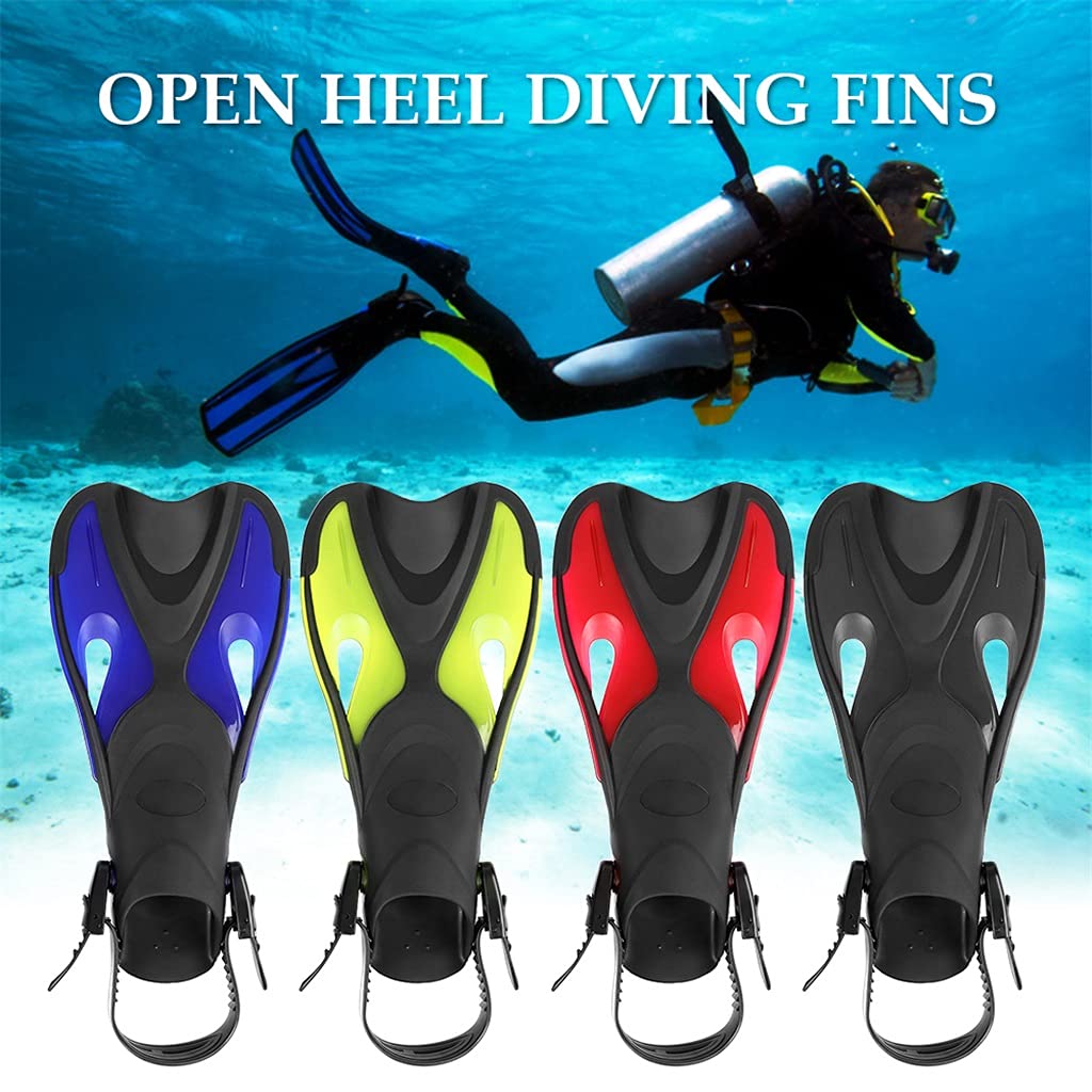 Pinne da Nuoto Antiscivolo for Bambini, con Cinturino Regolabile, Pinne da Immersione, Pinne da Nuoto con Tallone, Pinne for Snorkeling, Attrezzatura Subacquea