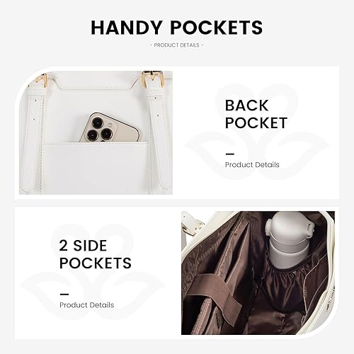 Miniatura 5 de LOVEVOOK Bolsa para laptop para mujeres de 15.6 pulgadas, ligera, de cuero, bolsa tote para laptop, bolsa para computadora de gran capacidad con