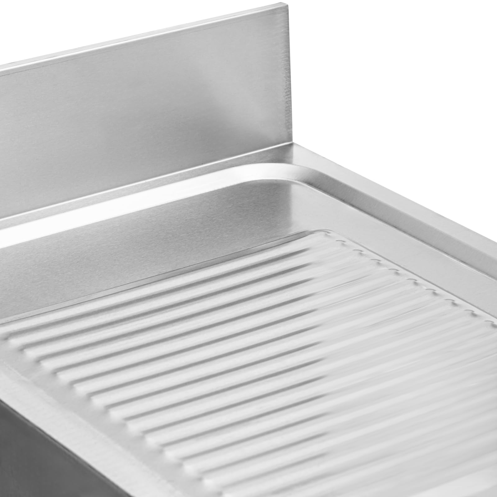 Royal Catering RCGS-1B100D7 Spültisch 1 Becken zu 500 x 500 x 300 mm extra Ablage Edelstahl Edelstahl-Spültisch Gastro-Spültisch