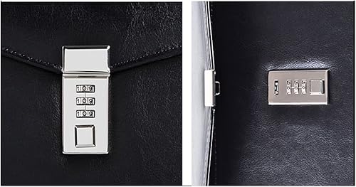 Miniatura 7 de A4 Cuero Contraseña Bloqueo de Documentos Bolsa Administrador Carpeta de Archivos para Escritura de Oficina Papel Legal TPN086 (negro)