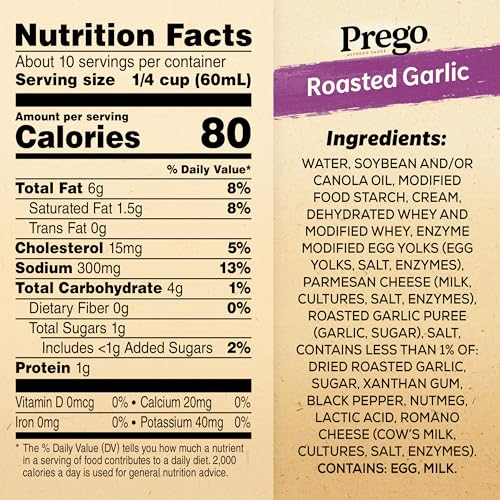 Image of Prego Alfredo Sauce with Roasted Garlic, 22 Oz Jar (Pack of 2)