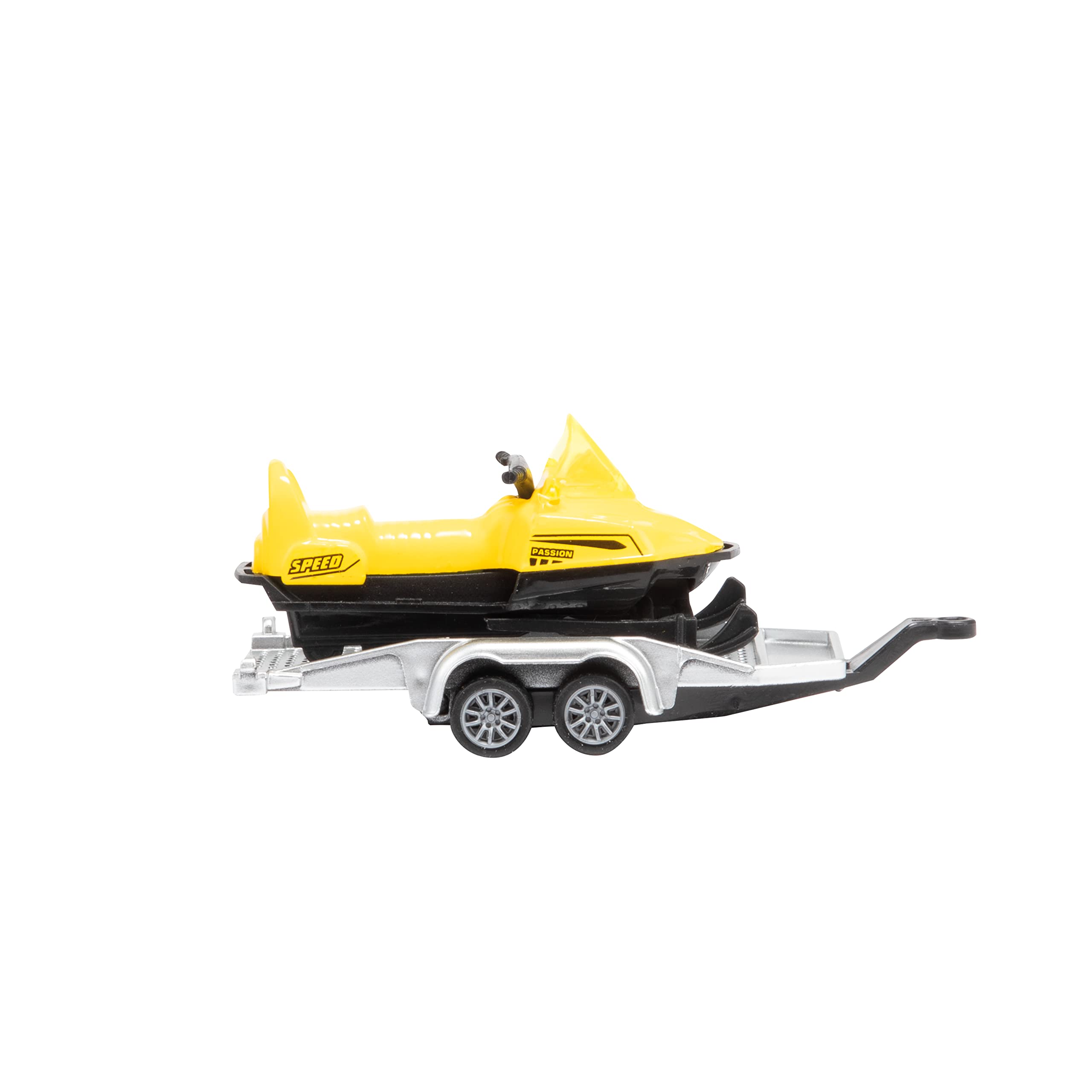 Toi-Toys Metal Camper Pull Back+aanhanger+sneeuwscooter(