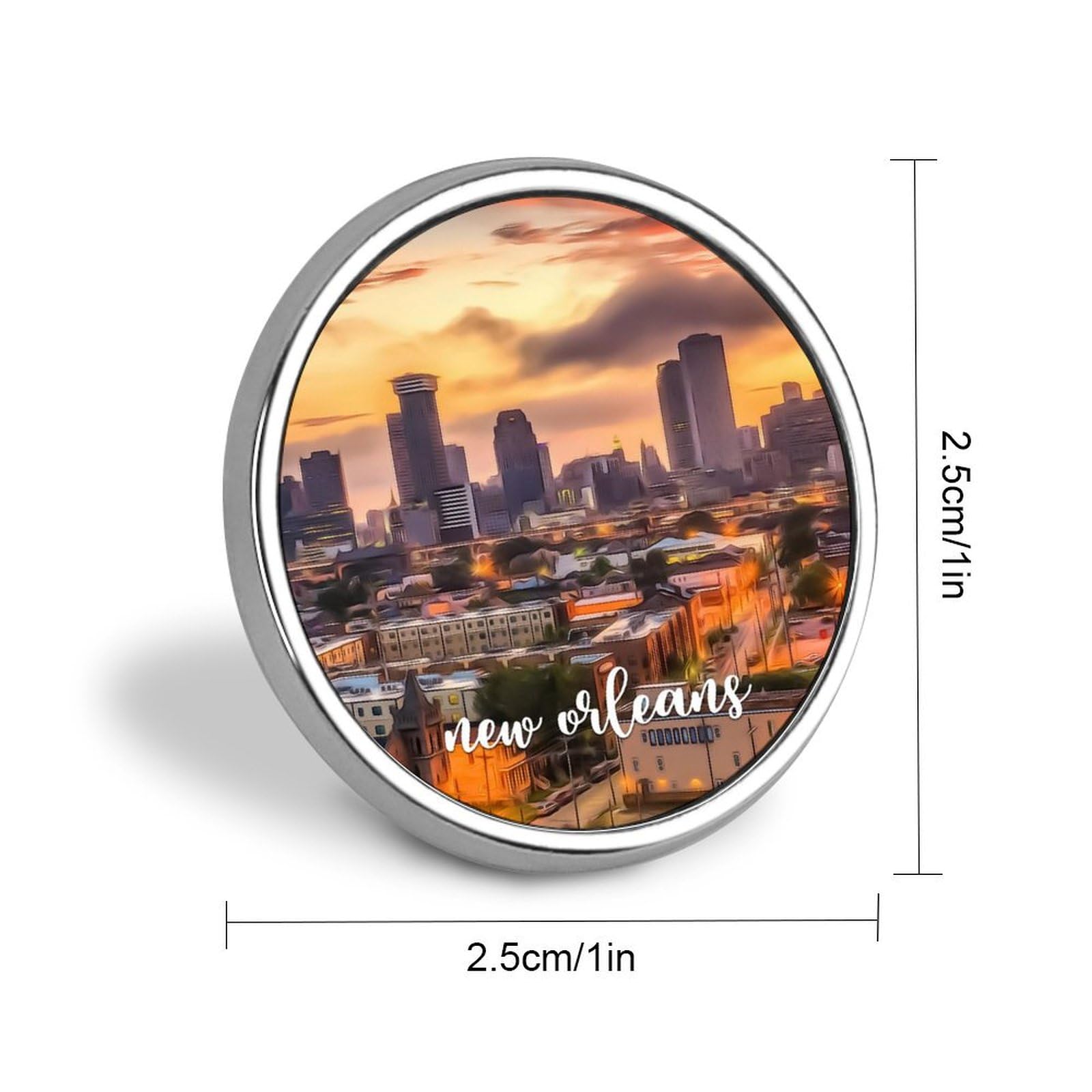 Emaille-Anstecknadeln New Orleans Pins für Rucksäcke Stadt Staat Heimatstadt Button Pins Stadtbild Stadt Skyline Pins Lustiges Reisegeschenk Skyline Baunadeln für Jacken Rucksäcke Kleidung