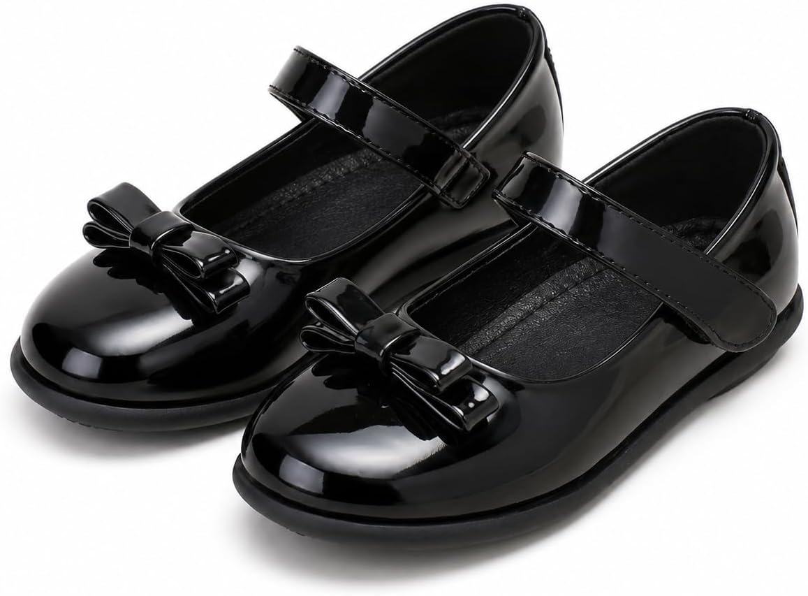 Girls Mary Jane Dress Shoes Bowknot Toddler Flats School Party Shoes