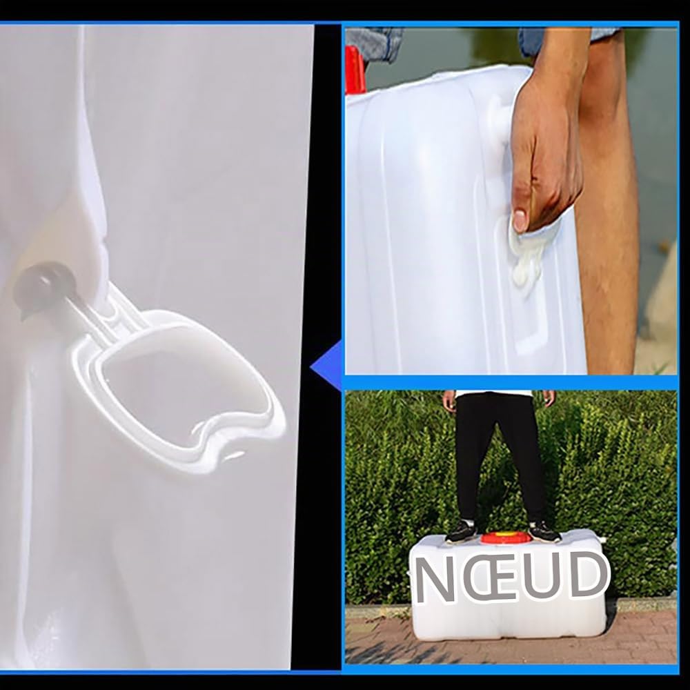 Réservoir d'eau De Camping Qualité Alimentaire Grand Seau en Plastique pour Randonnée Chasse Voyage Car Extérieur Rectangulaire(Size:25L/6.6gallon)