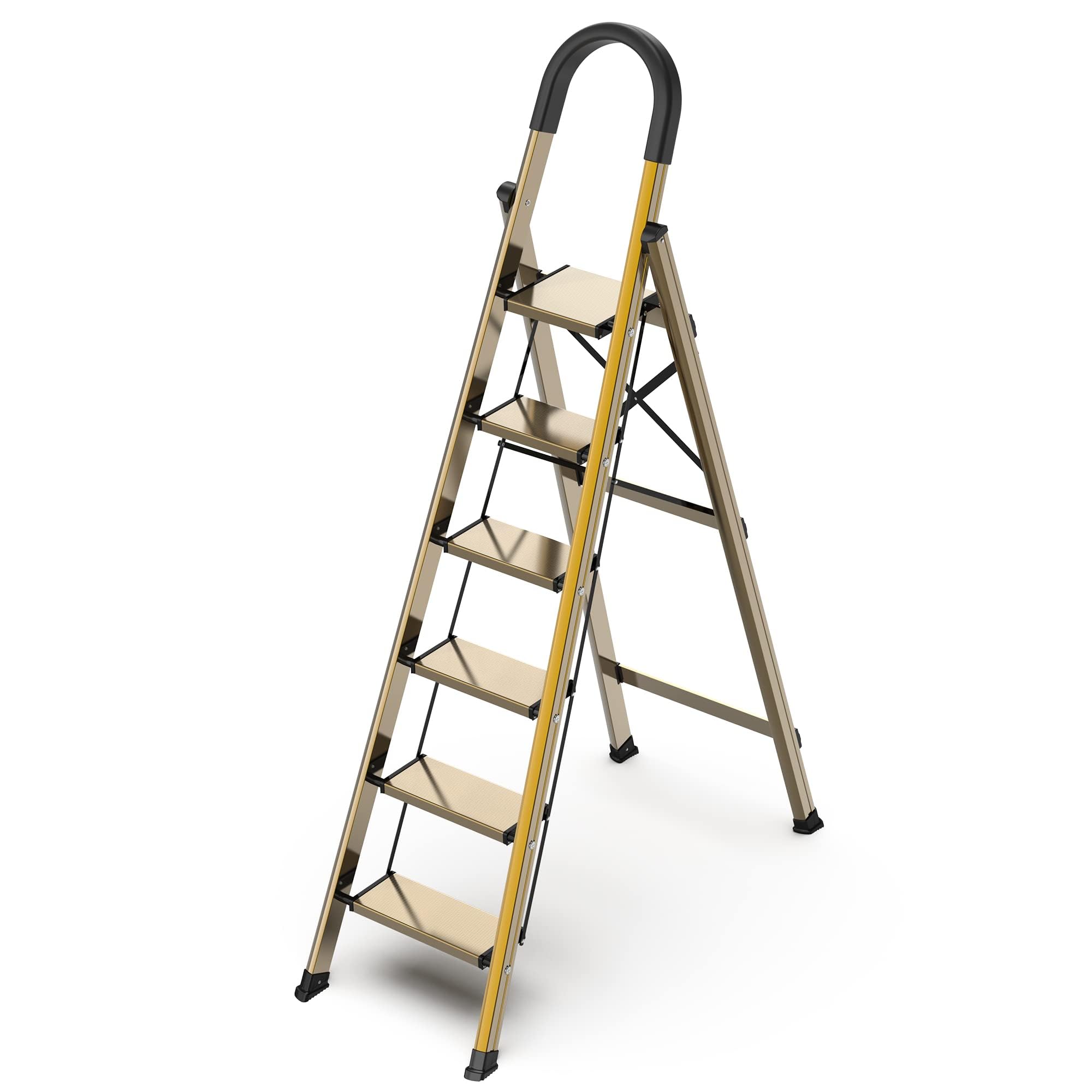 GameGem 6 Step Ladder Brown Gold