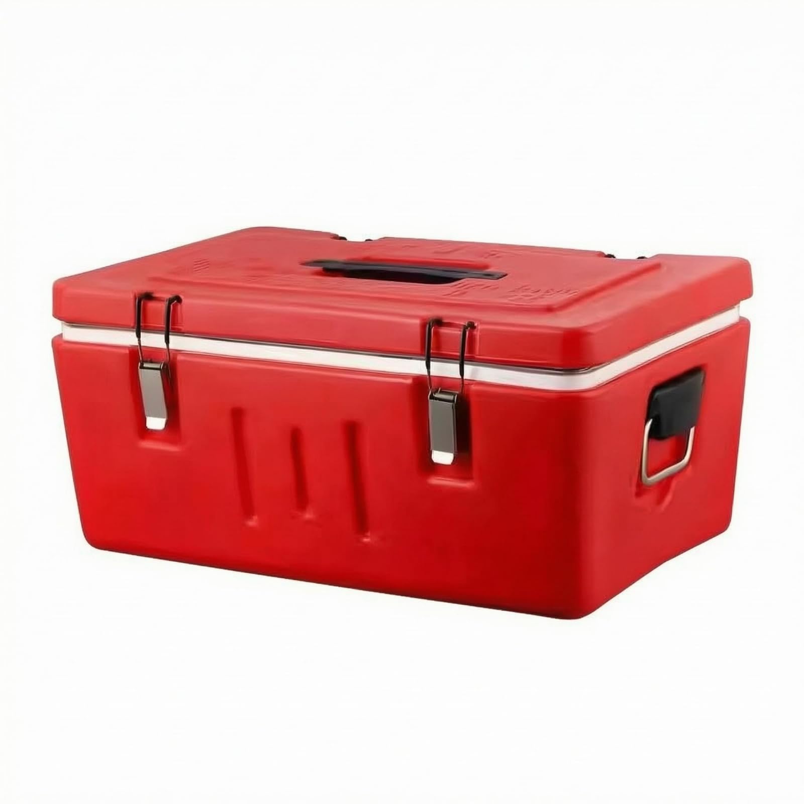 Amagogo Isolier Essensbehälter Lunchbox Brotdose Speisebehälter mit Edelstahl Einsatz Doppeltem Deckel Und Metallschnallen für Warmhaltende Aufbewahrung Und, Ein Fach