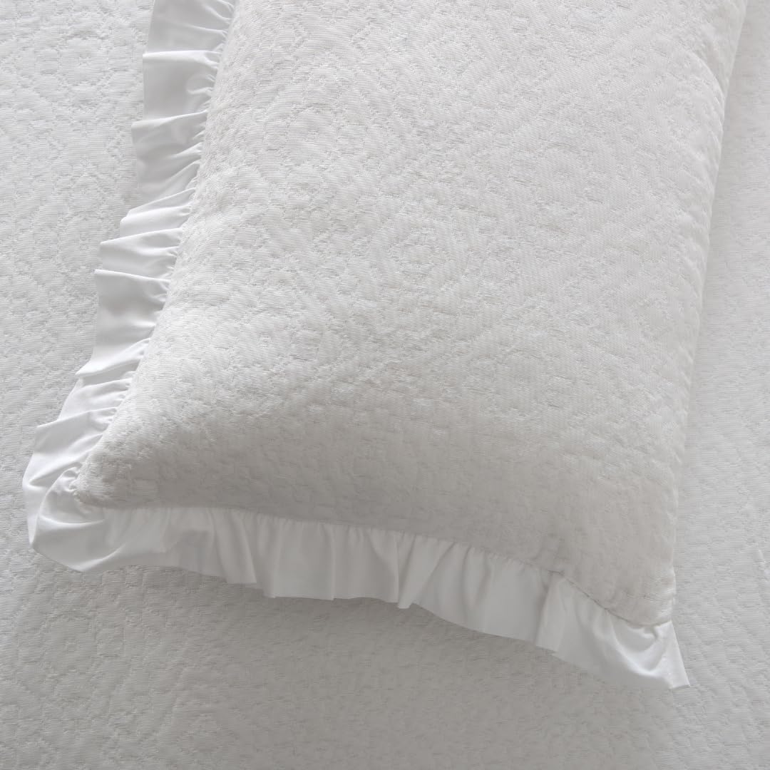 Colcha Blanca Marina con Diseño Geométrico - Colchas 280x260 cm para Cama 200x200 cm - Estilo y Comodidad para el Hogar