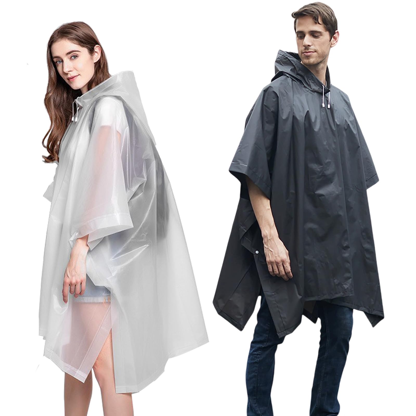 Keratobleem Poncho Antipioggia Riutilizzabile,Mantelli Impermeabile EVA con Cappuccio,Asciugatura Rapida Mantella Pioggia Donna & Uomo,per Trekking, Campeggio, Escursioni, Viaggi