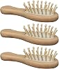 HEALLILY 1 set 3pcs Wooden Hair Brush Mini Bamboo Paddle Brush Airbag Combs Cushion Hair Brush Head Scalp Massage Comb