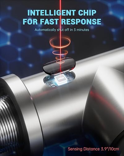 Miniatura 4 de APPASO Grifo de cocina en cascada con rociador extraíble, grifo de cocina de níquel cepillado con rociador de 3 modos, grifo de fregadero de cocina