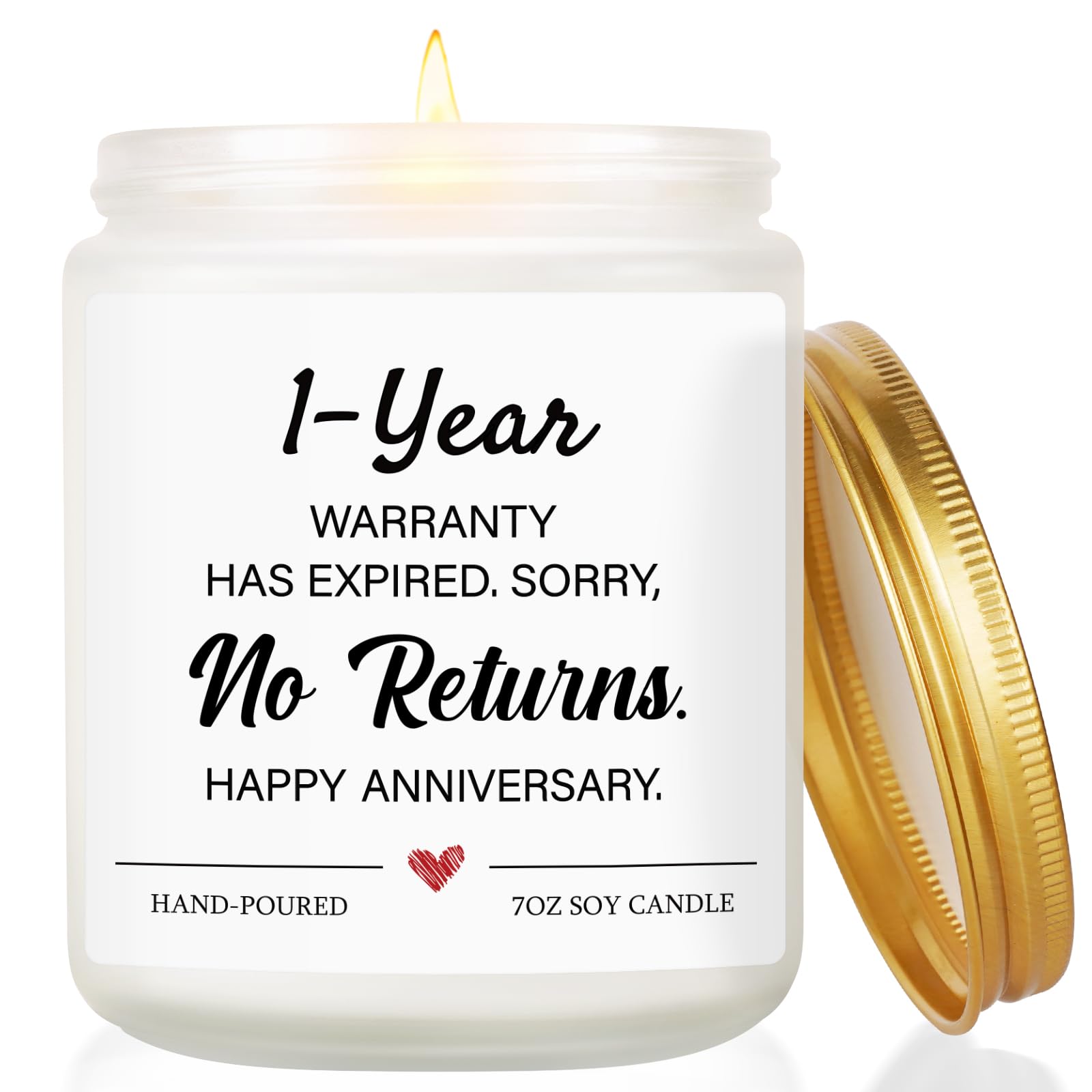 1st Wedding Anniversary Candle Gift for Couples