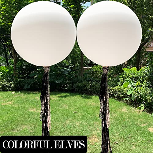 Image of Large White Balloons 36 Inches 4 Pack Giant Jumbo Big Thicken Round White Balloon for Wedding Party Decorations