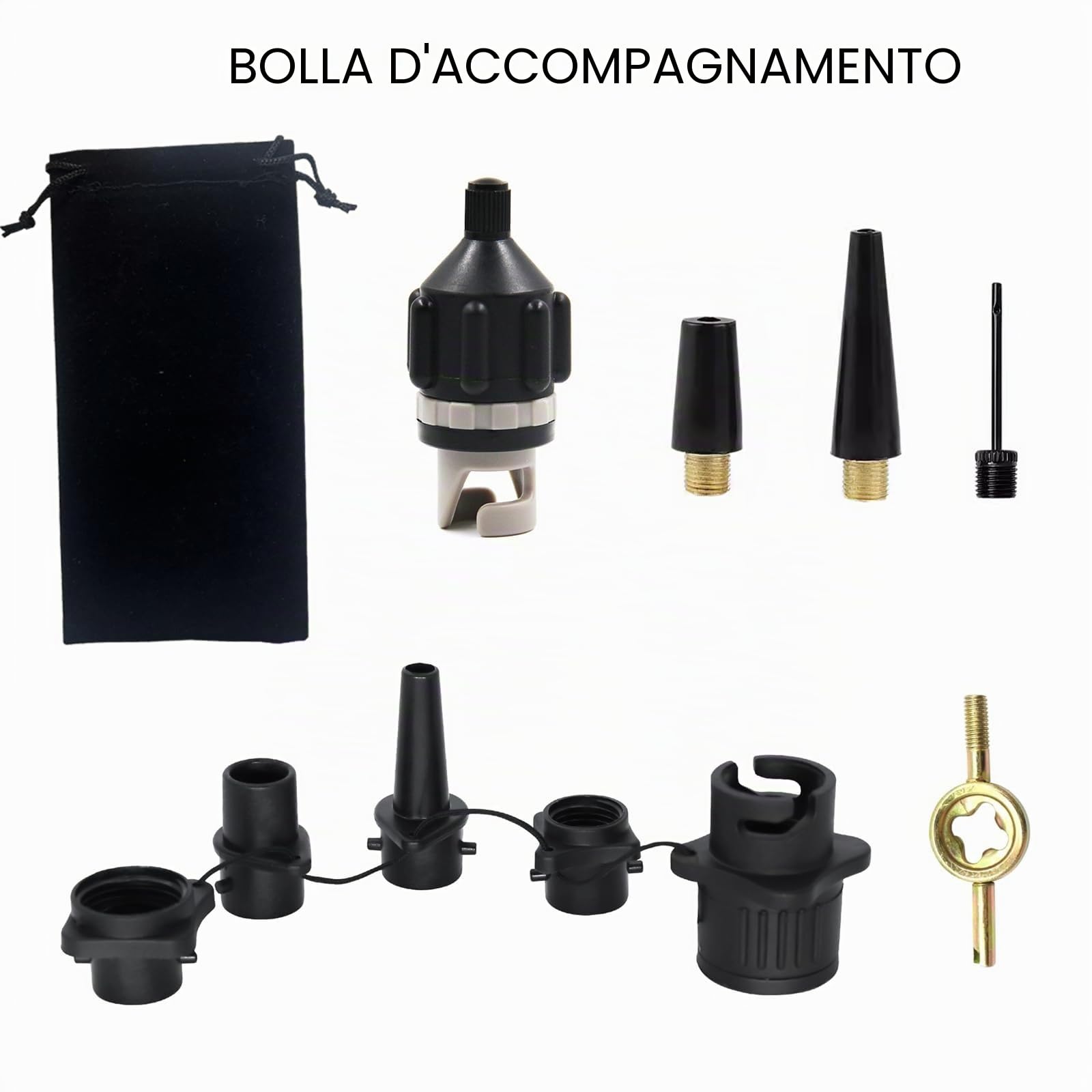 Adattatore Pompa Sup,Adattatore Sup Compressore Adatto 8 Valvola Dell'Aria,Accessori Sup Per Pompa Materassino Tavola Surf Paddle Board Gommone,Accessori Sup Paddle Kayak Pompa Elettrica