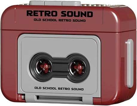 Red for MINI Retro Cassette Recorder Keychain ABS Material Compact Music Player Ornament Fun Present for Couples Friends