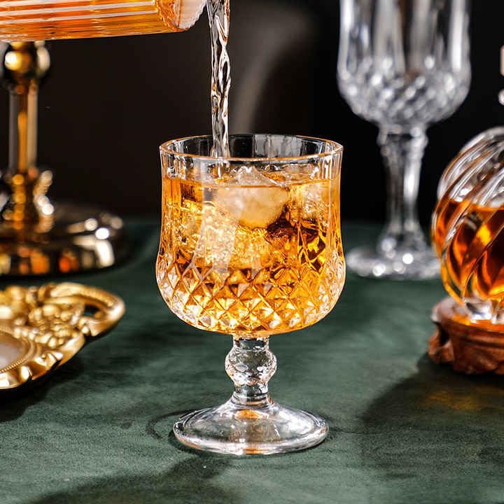 RAHAS Premium Crystal Classic Glasses Set of 6, Brandy Cognac Wine Glass, 190 ML, Ideal for Soda, Juice, Milk, Coke, Beer, Spirits, Water and Mixed Drinks. 1