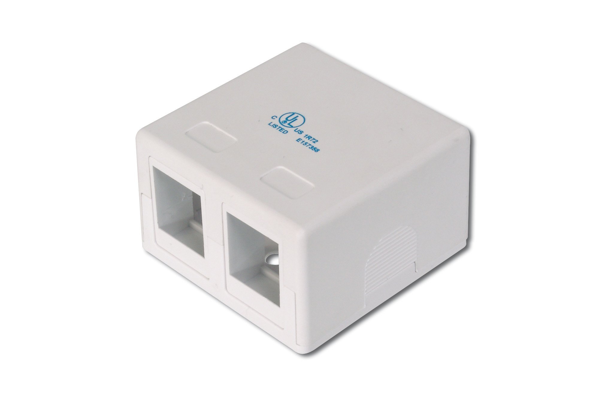 DIGITUS connection box – 2 ports – for Keystone modules – consolidation point surface-mounted housing – modular – network box – white