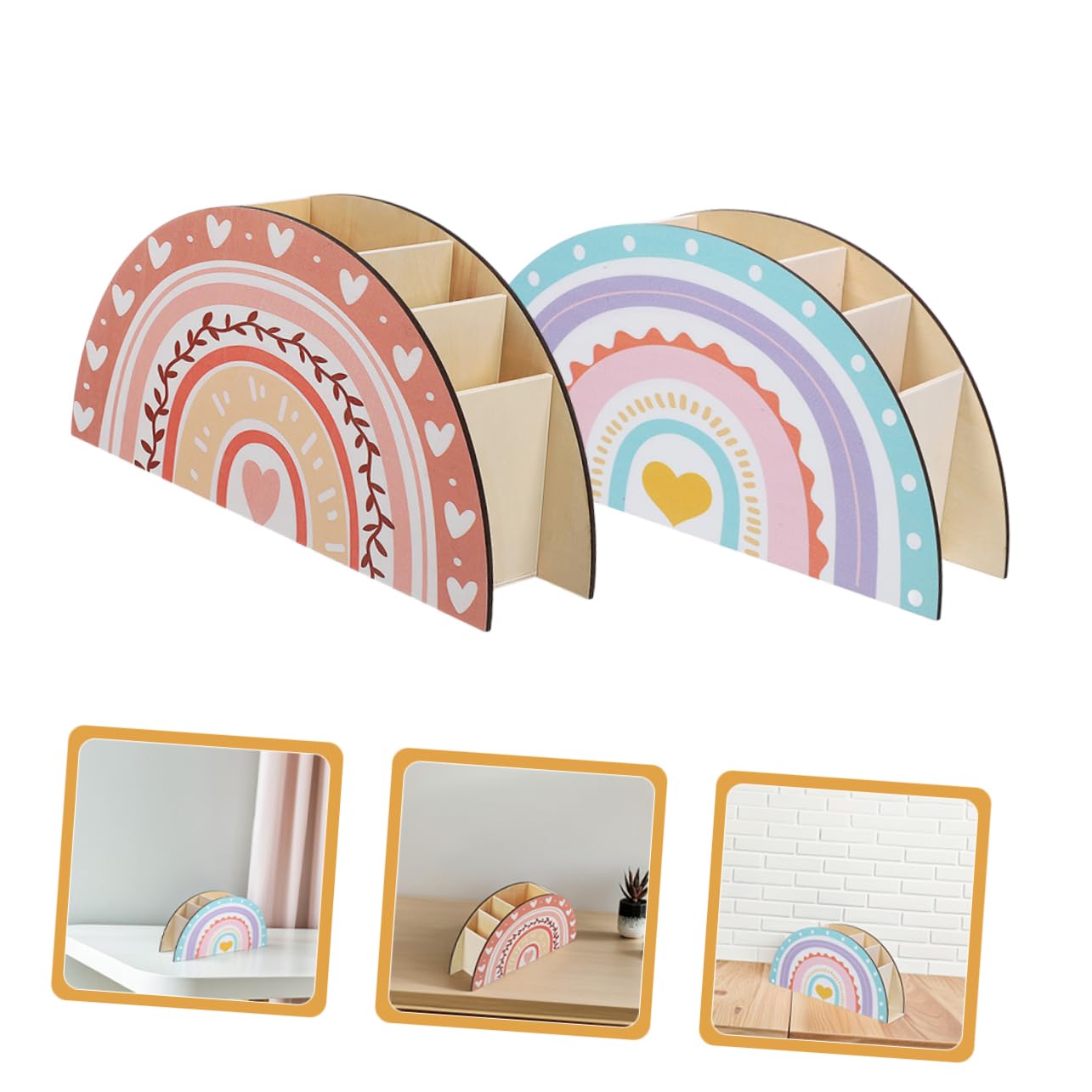 Sewroro 2 Stück Multifunktionaler Stifteköcher aus Holz Eleganter Schreibtisch Organizer für Bleistifte Make Up Pinsel und Büroutensilien Stilvolle Aufbewahrungslösung für Zuhause und Büro