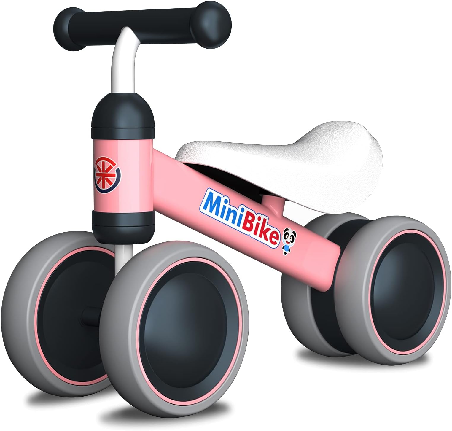 Balance Bike for 2-4 Years Old Boys Girls, Toddler Trike Bike 4 in 1 Kids Tricycle Bike with Detachable Pedals and Training Wheels, Ride On Toys Kids Birthday Gifts (Dark Pink)