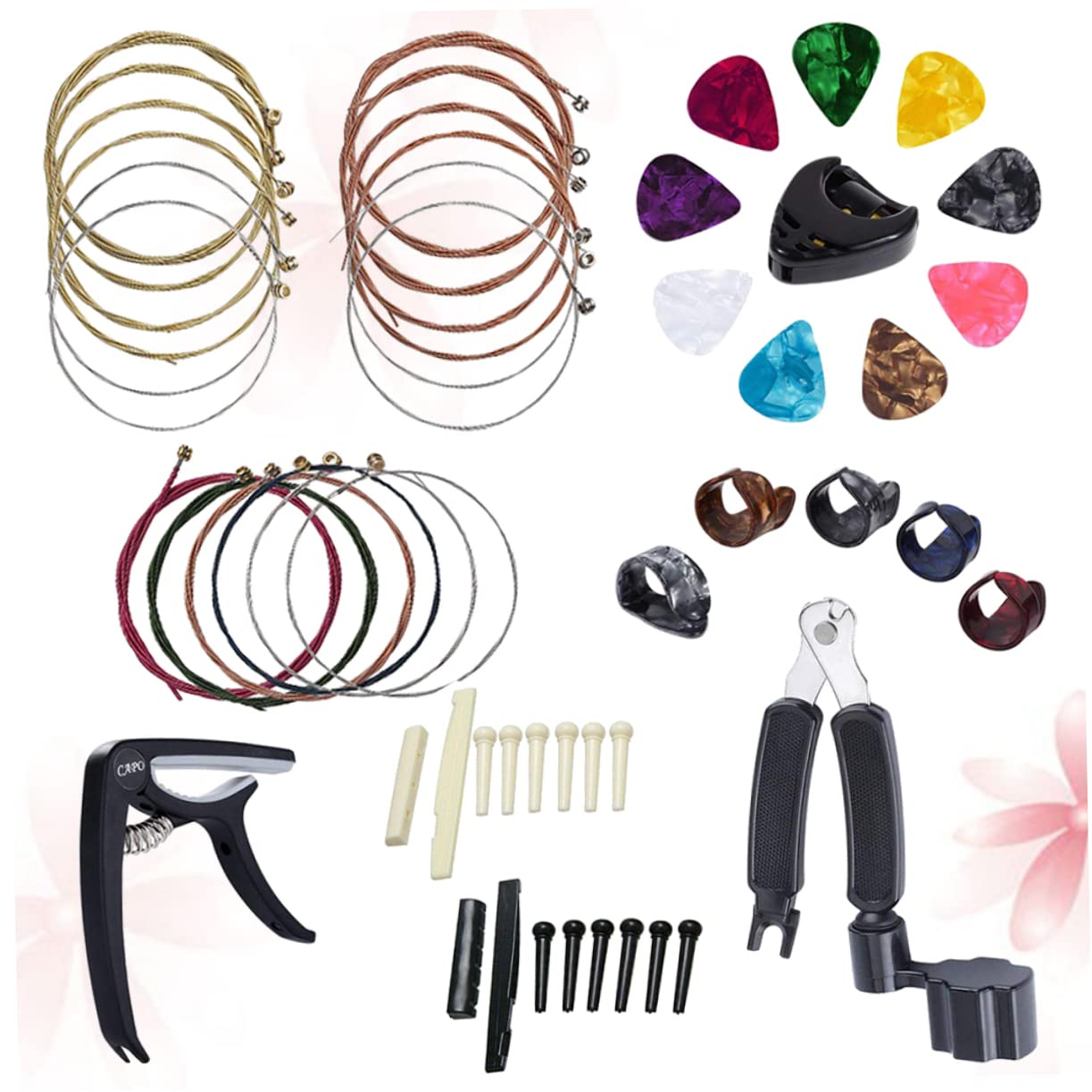 ibasenice 3piezas Herramientas Para Guitarra Kit De Cambio De Cuerdas Afinador Soporte Para Pua y Cortador De Cuerdas Negro