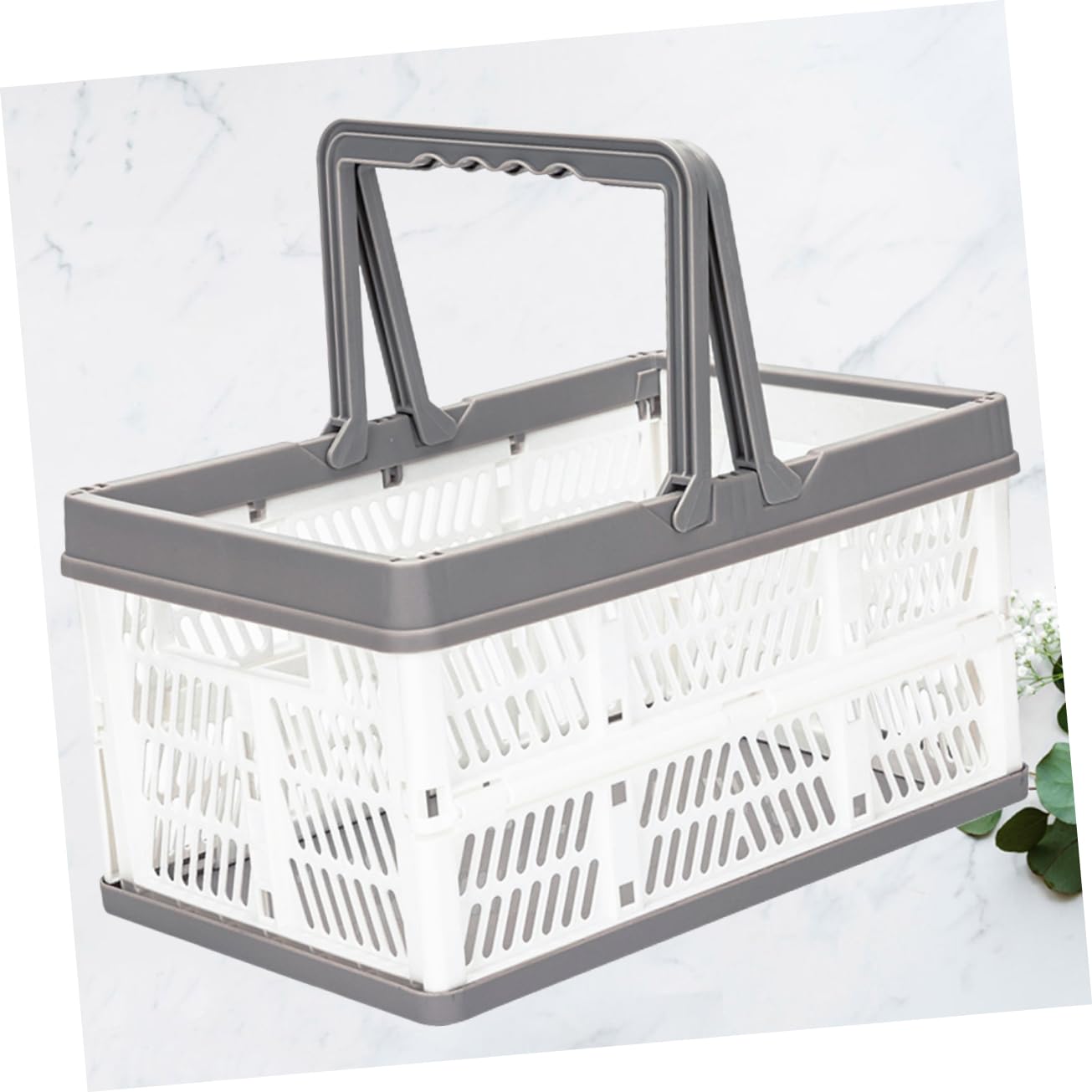 SUPVOX White Office Foldable Storage Basket