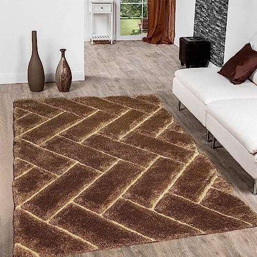 Image of Modern Quality Carpet /Trending Design Hand Woven Fluffy Rug /Mats for Bedroom /Dinning Hall /Living Room 2-inch Thick [Size 9x9 Feet Square]