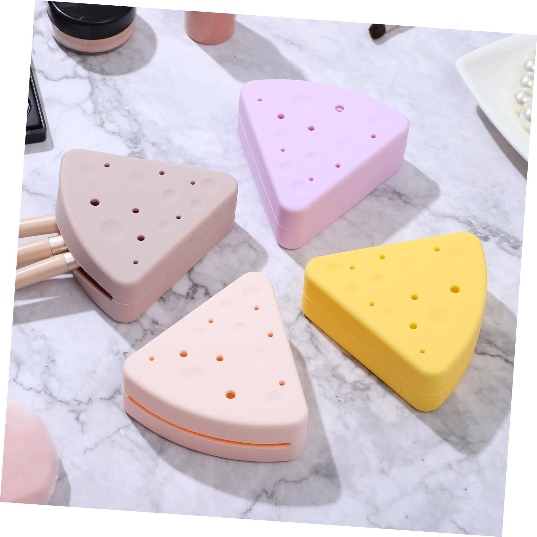 8 Piezas Esponja De Maquillaje De Silicona Esponjas De Maquillaje Bolsa Organizadora De Maquillaje De Viaje Esponja De Silicona Para Platos Gel De Sílice Viajar Constituir Auxiliar