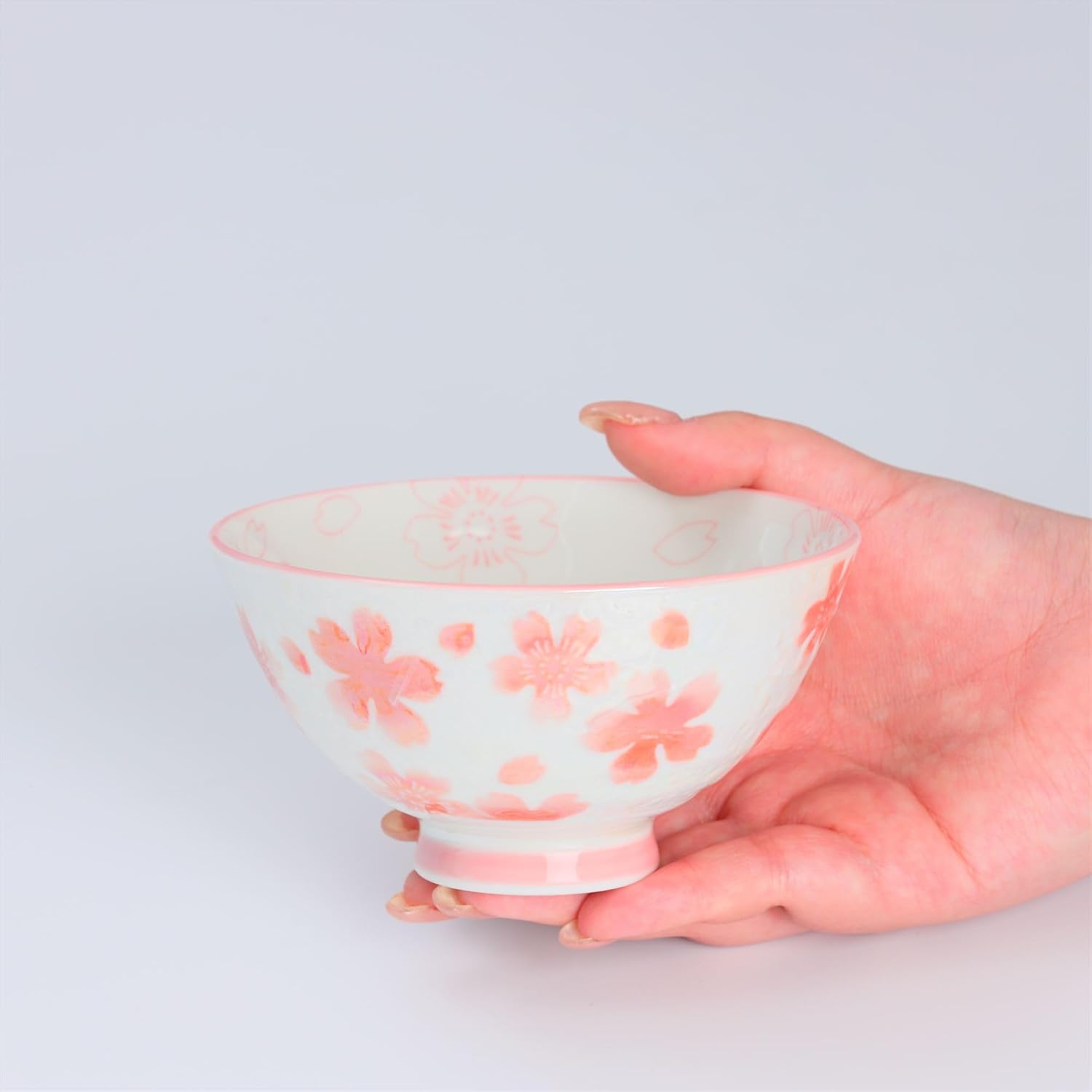 Kirameki Japanese Ceramic Rice Bowls Set of 2-6 fl oz, 5 inch, Ai and Kurenai, Authentic Mino Ware Japan