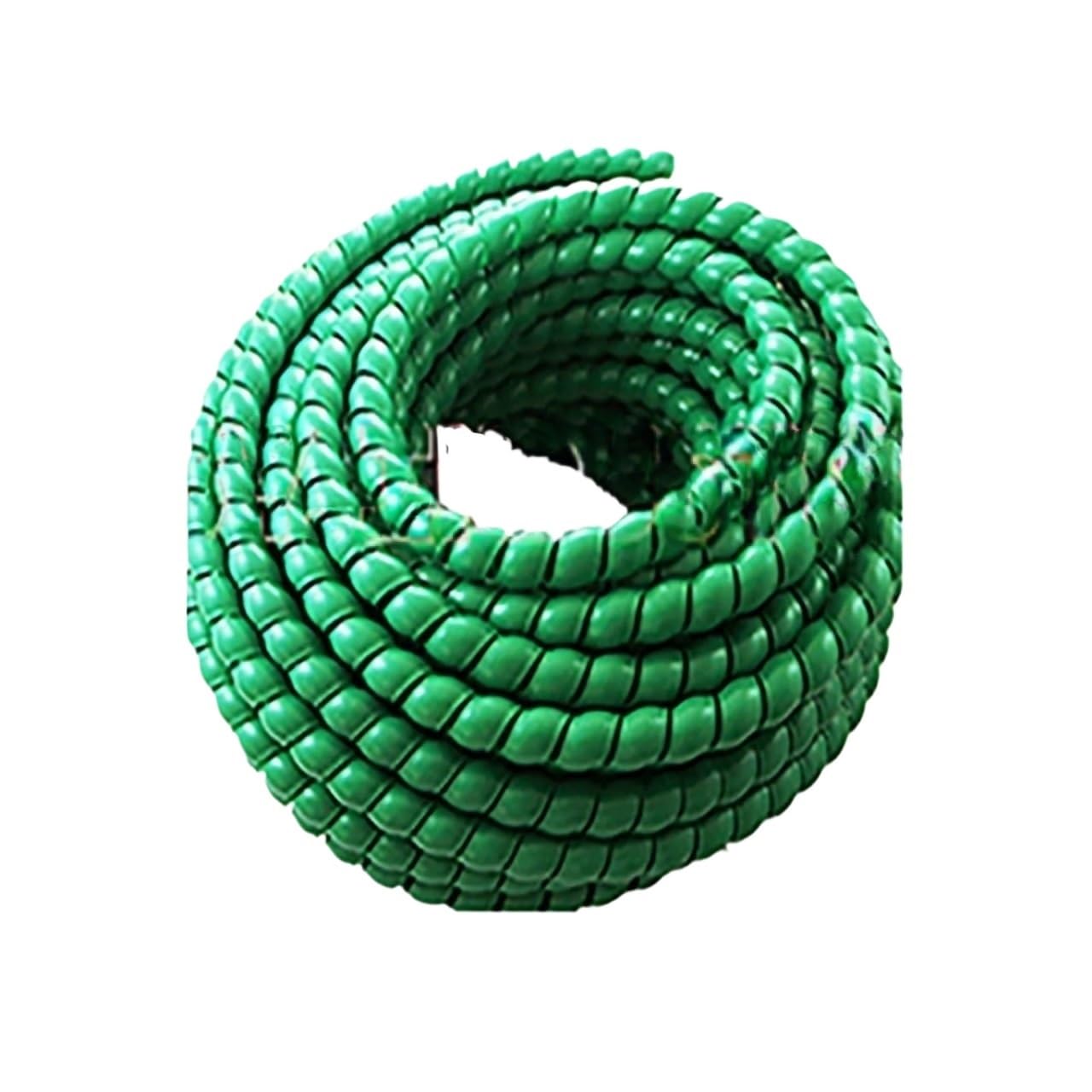 Spiral Wrap 2 Meter Pipe Wire Protective Sleeve 8mm 10mm 12mm 14mm 16mm Spiral Wrap Sleeving Tube Flame Retardant Cable Sleeves Band Winding Tubing Cover(Color:Green,Size:14mm inside diameter)