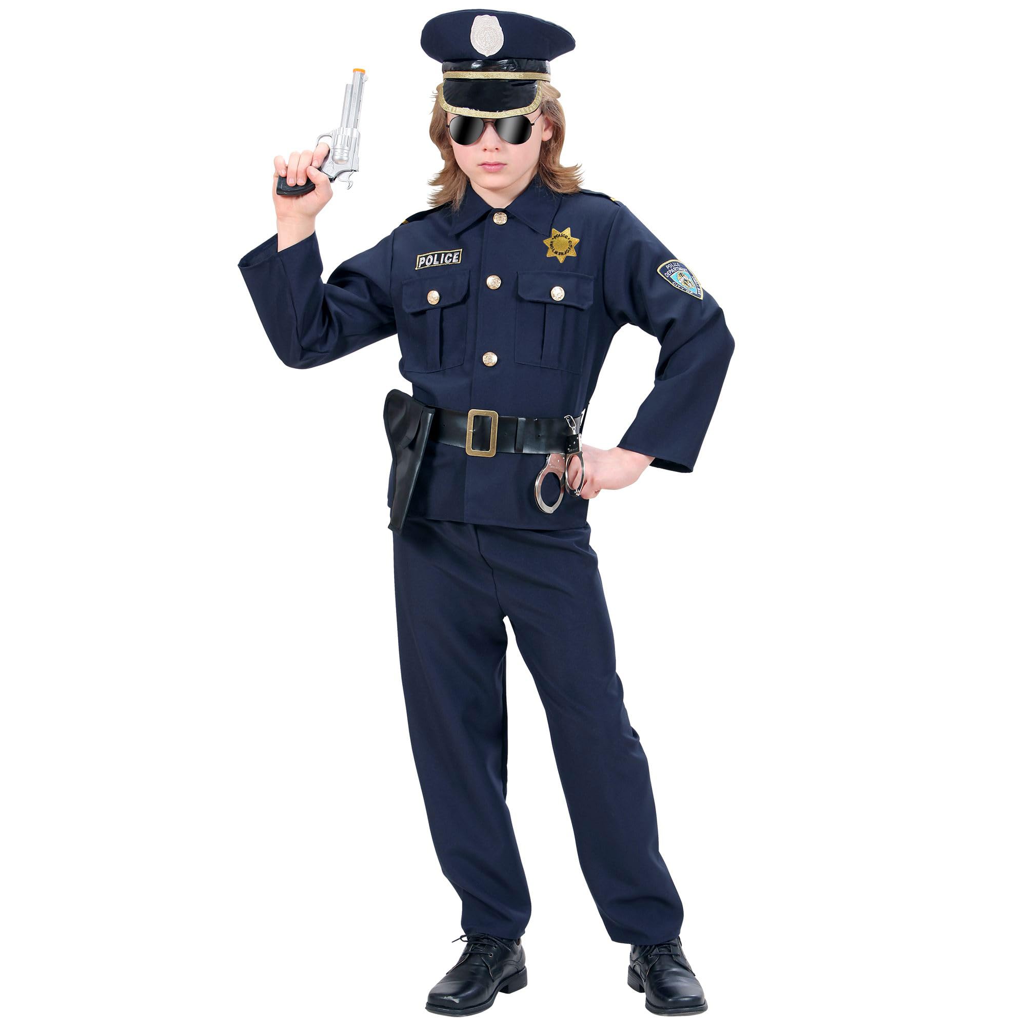 Widmann Children's Heavy Fabric Policeman Costume Small 5-7 yrs (128cm) for Cop Fancy Dress
