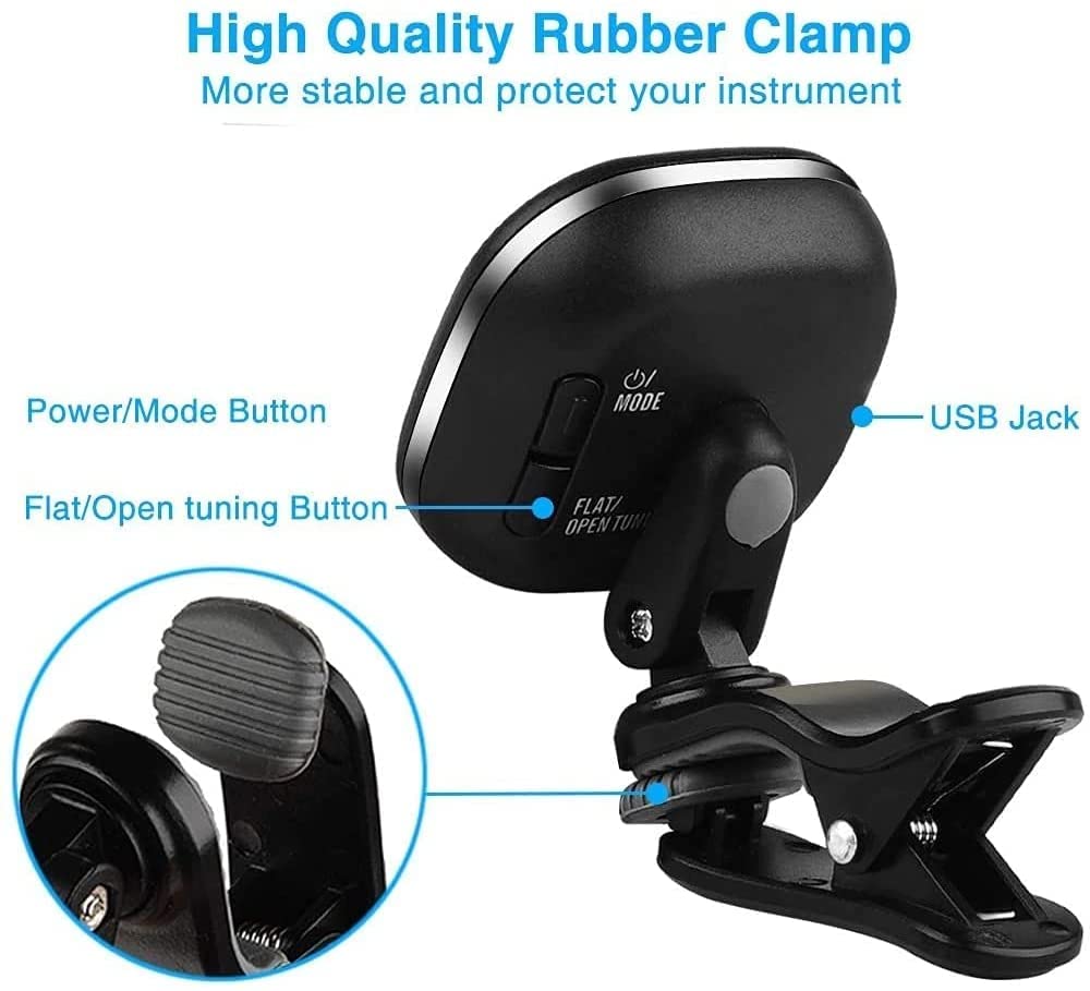 Akumulator Tuner gitarowy Clip On Tuner do strojenia chromatycznego gitara skrzypce Ukulele, akcesoria gitarowe