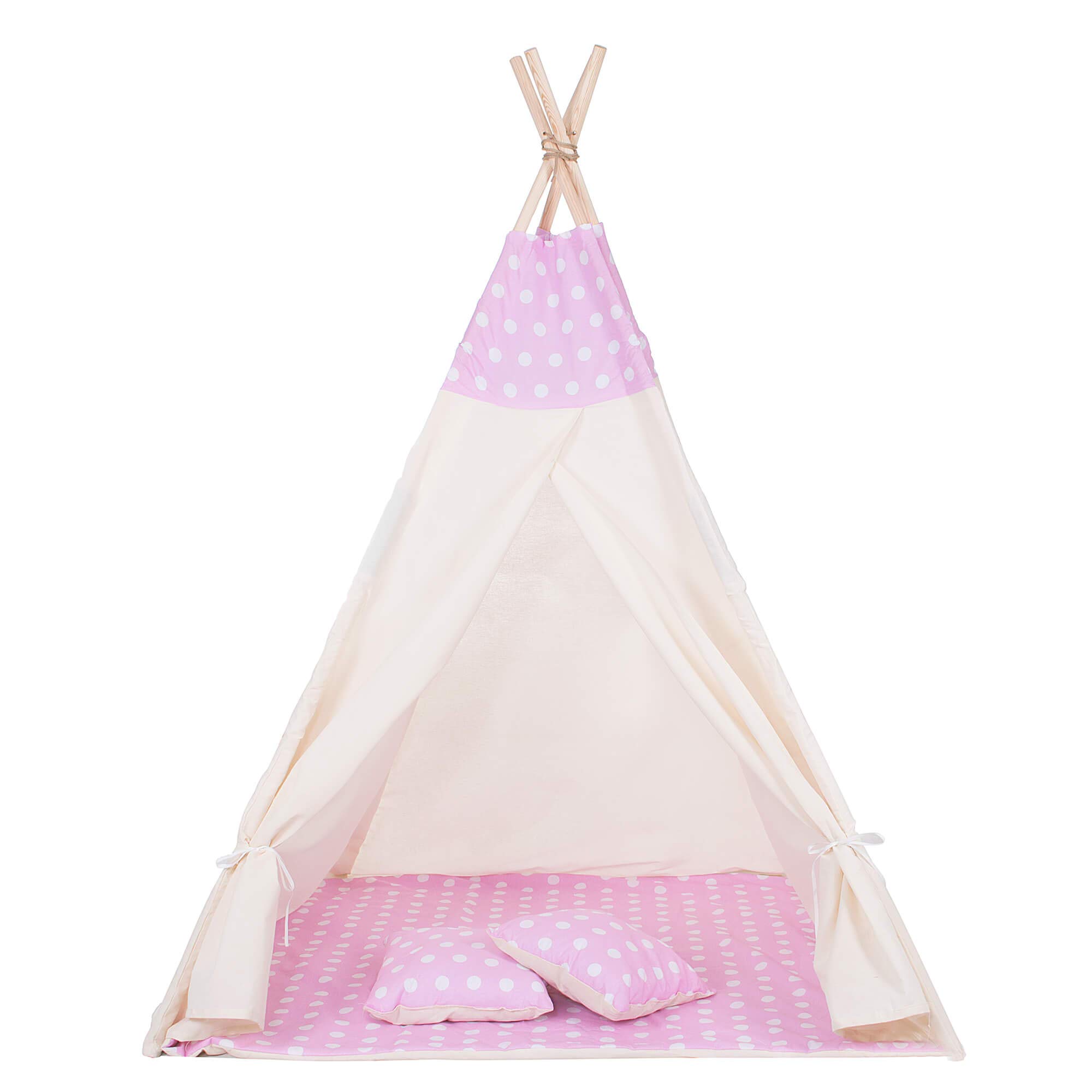 SPRINGOS Kinderzelt Kinder Tipi Zelt Bodenmatte Kissen Baumwolle 160 x 120 x 100 cm Kinderspielzelt Spielzeug