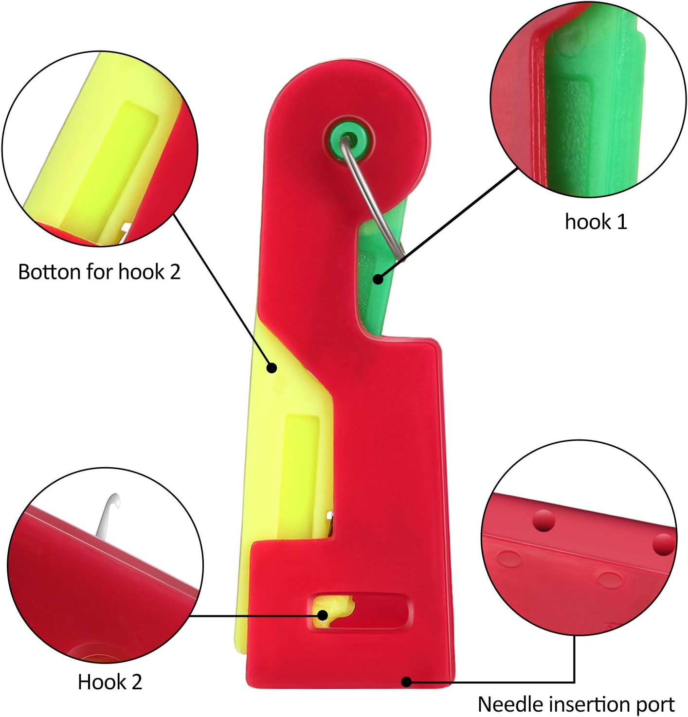 8 Pieces Automatic Needle Threading Device Hand Self Thread Guide Plastic Sewing Needle Threader Easy to Use and Carry, Random Color