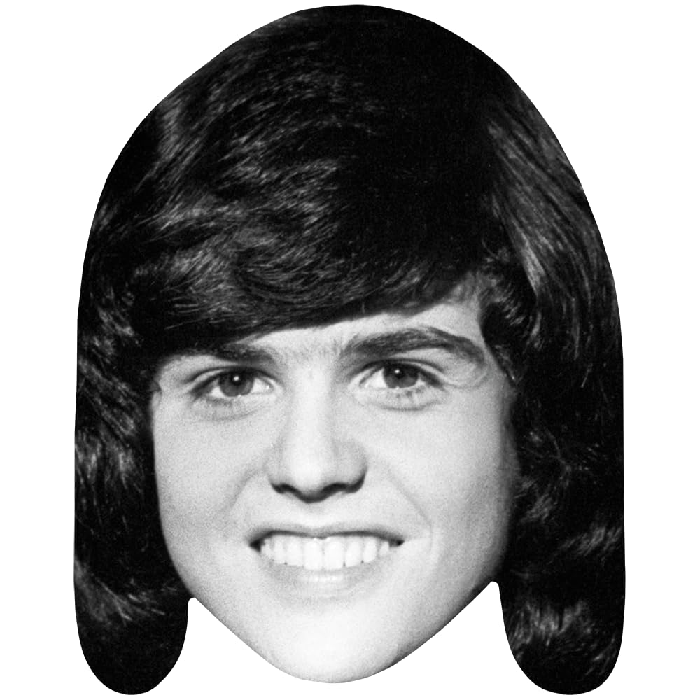 Donny Osmond (BW) Celebrity Mask, Flat Card Face, Fancy Dress Mask