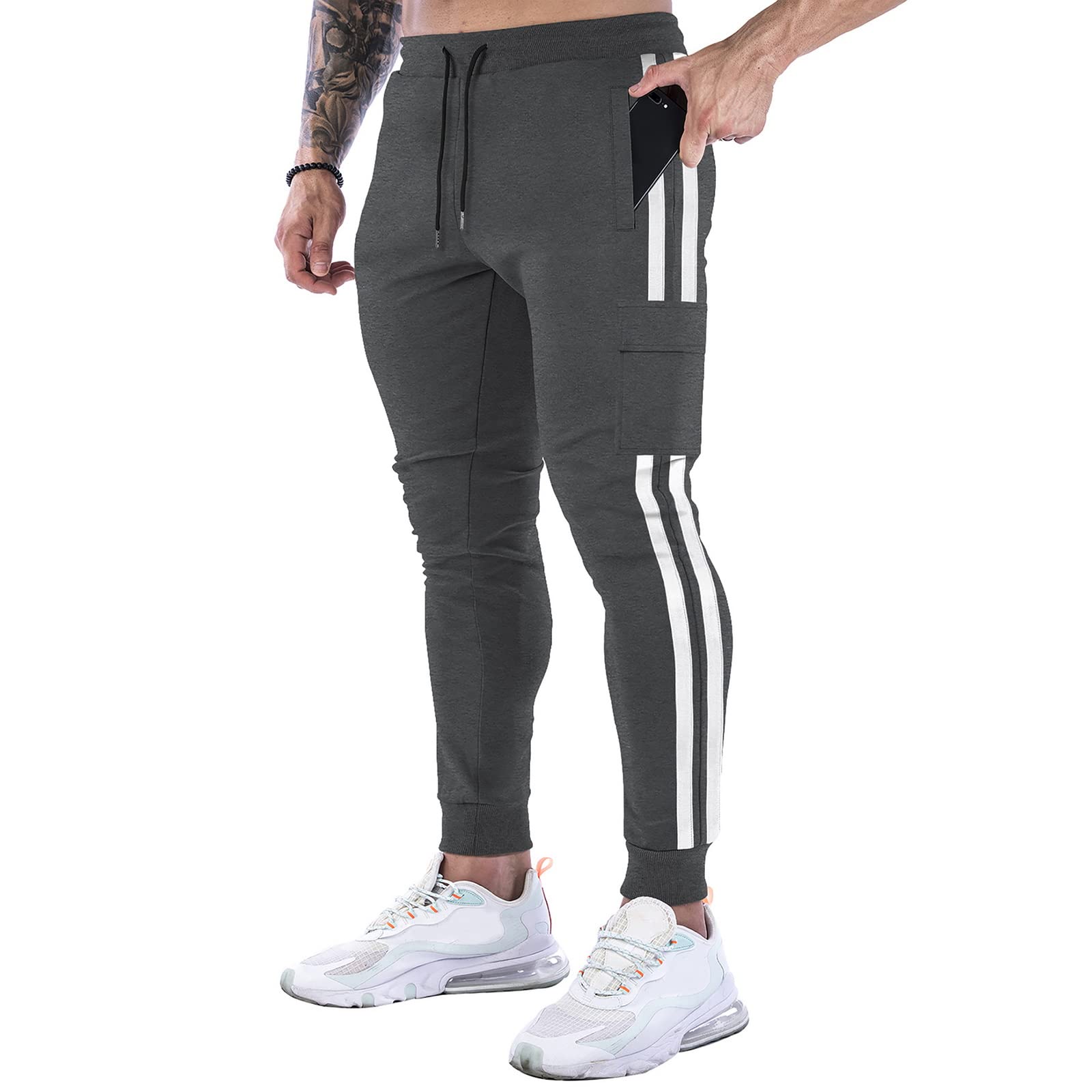 View 1 of BOOMLEMON Men's Jogger Track Pants - Dark Grey XL