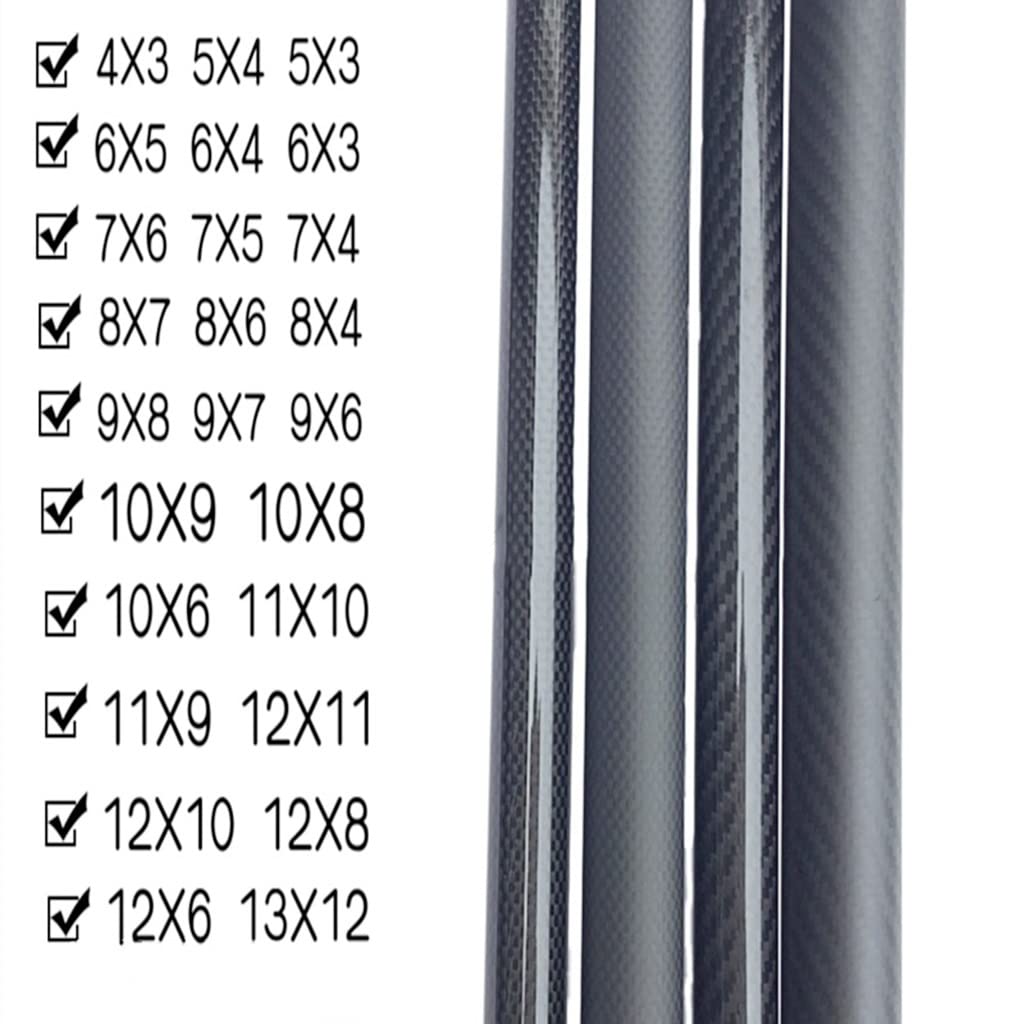 Rura z czystego włókna węglowego 3K o długości 500 mm błyszcząca powierzchnia dla modelu samolotu ramię drona RC samolot rama pręt(12x8x500x2pcs)