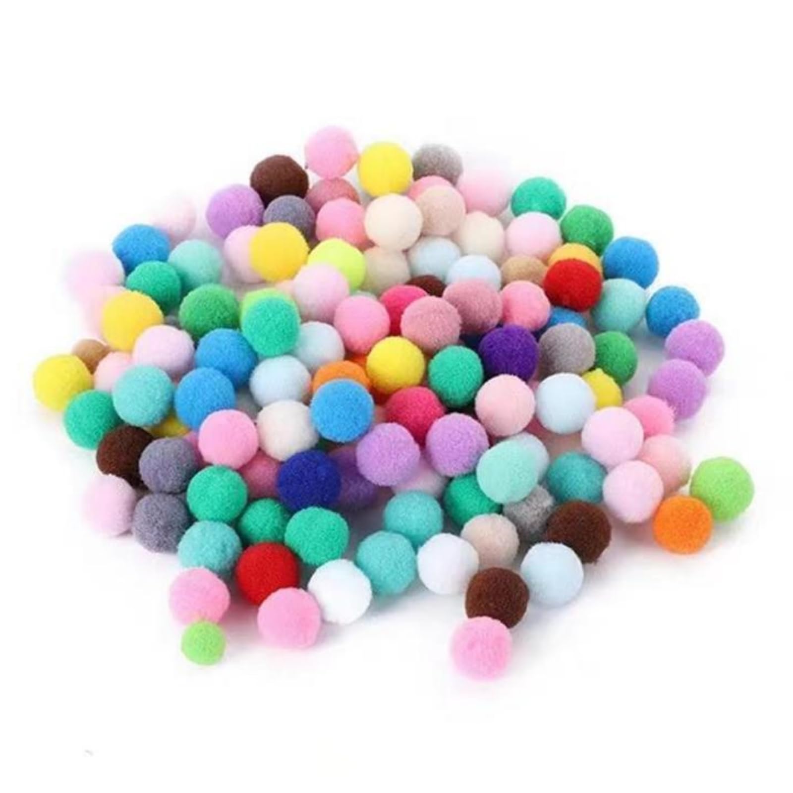 3MNSCD 50pcs Cat Toy Ball Fun Colorful Plush Self Play Toys Pom Balls for Launcher Shooting Interactive for Indoor Cats Enrichment Kittens Puff Ball Playing (only 50 Pieces Balls)