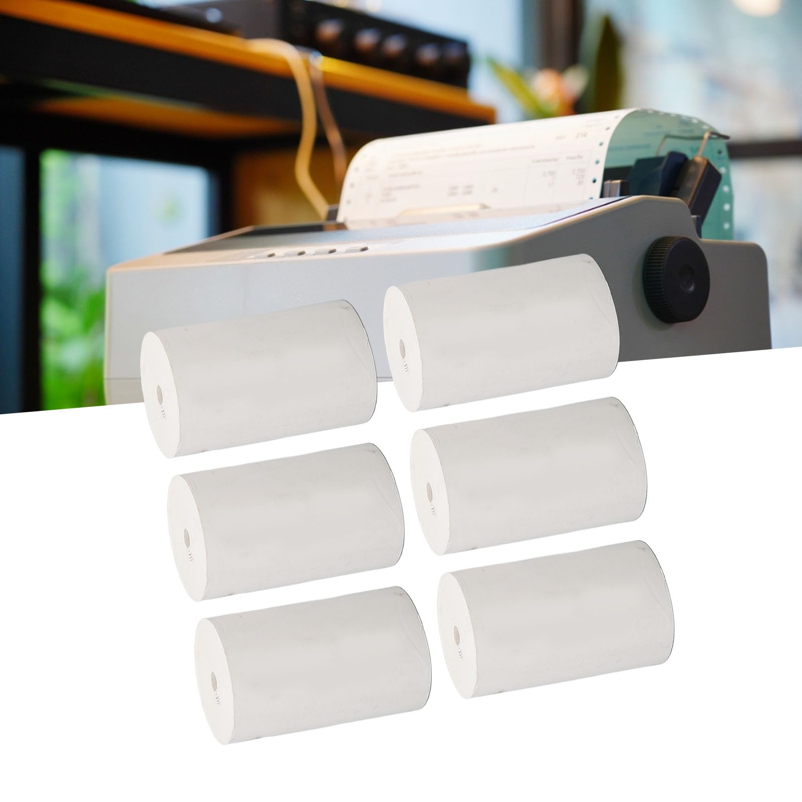 FLEXMAN 50 Rollos de Papel Térmico para Recibos, Papel de Recibo de 3,1 X 2 Pulgadas, Papel Térmico, Papel de Recibo de Impresión Transparente Grueso para Páginas Web, Etiquetas (Sin núcleo de tubo)