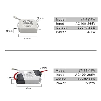 220V LED Driver Constant Current 300mA 240mA Output 1-50W Power Supply External Lighting Transformer for LED Ceiling Light(12-18w)