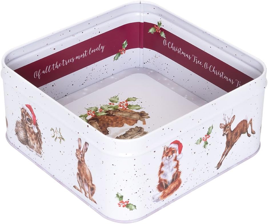 Wrendale Designs - Winter Woodland' Woodland Animal Christmas Square Tin
