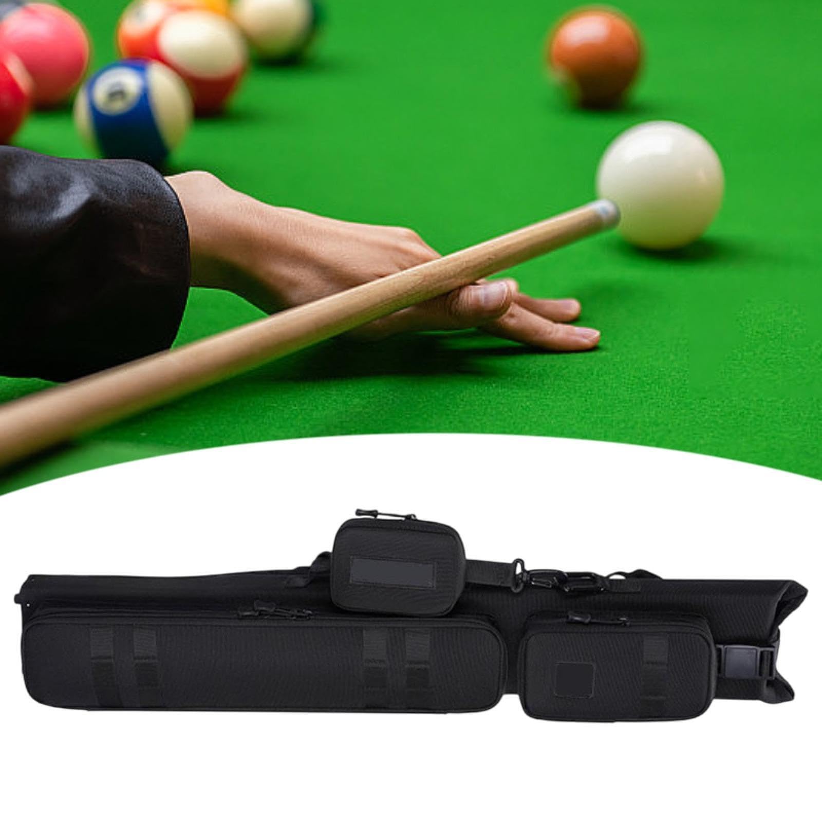 Menolana Billiards Pool Cue Storage Case 1/2 Nine Ball Cue Big Head Cue Storage Case Lightweight Soft with Zipper Wear Resistant Storage Bag Protector, 6 Holes