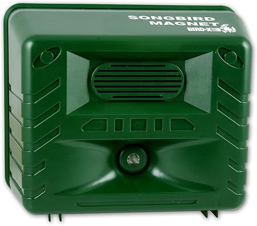 Bird-X Songbird Magnet, Bird Caller Device to Bring Birds to Your Yard, Water-Resistant, Easy to Install, Covers up to 4,000 sq. ft., 6.75" x 5.5" x 3.5"